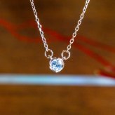 ネックレス ステンレス レディース 1粒ネックレス ジルコニア ピンクゴールド ゴールド シルバー 金属アレルギー チェーン付き サージカルステンレス つけっぱなしOK プレゼント ペア