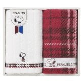 スヌーピー チェック フェイスタオル2P  ／タオル 日用品・ヘルスケア 敬老の日 プレゼント ギフト お彼岸 お供え 秋 2026 送料無料 ギフト プレゼント プチギフト 内祝い 快気祝い 出産祝い 結婚祝い 引出物 新築祝い お返し