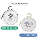 ミニポーチ Snoopy スヌーピー サークルミニポーチ カラビナ付き おしゃれ かわいい シルバー 小物入れ ミニポーチ カラビナ カラビナ付き メタリック 丸 イラスト スヌーピーグッズ スヌーピーイラスト バッグチャーム プレゼント ギフト 贈り物 小さめ ミニ