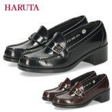 ハルタ ローファー レディース 靴 ３E 幅広 4.5cm チャンキーヒール 歩きやすい HARUTA 4600 学生 通学 黒 ブラック 茶 ブラウン 女の子 卒業式 入学式 定番