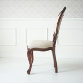 マホガニー ダイニングチェアー 肘掛け無し 猫脚 アンティーク 椅子 姫家具 プリンセス家具 ヨーロッパ風 ブラウン茶 木製ダイニングチェア ロココ調 ヨーロピアン風チェアー 上品エレガント 新生活