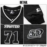 STARTER スターター ゲームシャツ メンズ レディース sbm-6260 長袖 Vネック ジャージ  ワッペン ロゴ 刺繍  オーバーサイズ ゆったり ストリート ヒップホップ ダンス M L XL 2026FW Karlas