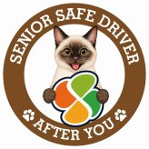 カーサイン 高齢者マーク SENIOR SAFE DRIVER シャム ステッカー シール 直径13cm 肉球 日本製 車