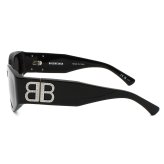 バレンシアガ BALENCIAGA サングラス アジアンフィット UVカット アイウェア フォックス BB0324SK-014 メンズ レディース ユニセックス ブラック+グレー 国内正規品