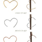 ハート型 ピアス レディース 金属アレルギー対応ステンレス イエローゴールド ホワイトゴールド ピンクゴールド 【全品1個ずつバラ売り】サージカル 医療用 フープ フック シンプル プレゼント
