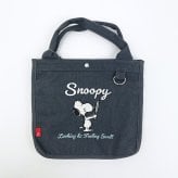スヌーピー スクエアトートバッグ (ブラック)  ルートート ROOTOTE SNOOPY