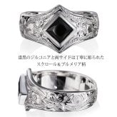 ペアリング 2本セット ハワイアンジュエリー リング 刻印 無料 誕生石入れ可 指輪 2個セットブラックジルコニア 6号～29号 シルバー925 太め 幅広 ボリューム ギフト対応可 大きいサイズ ハワイアンジュエリーリング カップル 夫婦 プレゼント ハロウィン 【品番：SR602P】