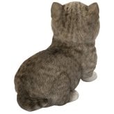 置物 猫 見上げるマンチカン ブラウン 幅16cm woobia ウービア リアル かわいい おしゃれ 玄関 インテリア オブジェ ガーデン マンチカン キジトラ ネコ 動物 アニマル 癒し 棚 北欧 リビング プレゼント ギフト 新築祝い 猫好き