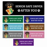 カーサイン 高齢者マーク SENIOR SAFE DRIVER ヨープー ステッカー シール 長方形 15x5cm 肉球 日本製 車