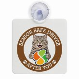 カーサイン 高齢者マーク SENIOR SAFE DRIVER マンクス 車内用 吸盤タイプ 収れん火災防止タイプ 肉球 日本製 車 ステッカー