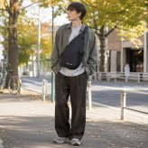 snowpeak Grid Sling Bag ボディバッグ ウエストバッグ 大容量 普段使い 使いやすい シンプル レディース メンズ ギフト プレゼント ブラック 100261sb07