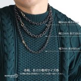 太角チェーン 幅11mm シルバー ゴールド イーグルフック チェーンネックレス フェザーネックレス チェーン 燻 太角チェーンセット 太め 太幅 極太 全てステンレス素材！