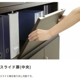 国産 スライド扉付き書庫 W1200 D400 H1820 家具 書庫 収納家具 木製家具 オフィス家具 書斎 社長室 役員室 大川家具 日本製 突板 化粧板 スライド扉付き 棚板可動 ソフトクローズ シンプル モダン 幅 120cm