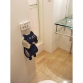 ねこのトイレットペーパーカバー 黒  カー用品 猫 動物