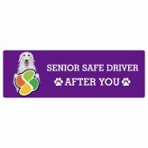 カーサイン 高齢者マーク SENIOR SAFE DRIVER ボルゾイ ステッカー シール 長方形 15x5cm 肉球 日本製 車