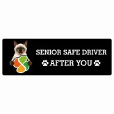 カーサイン 高齢者マーク SENIOR SAFE DRIVER スキフトイボブテイル ステッカー シール 長方形 15x5cm 肉球 日本製 車