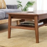 引出し棚付きセンターテーブル カミュ ナチュラル・ブラウン 2色展開 ローテーブル リビングテーブル 折りたたみ 省スペース おしゃれ シンプル 新生活 家具 インテリア 不二貿易