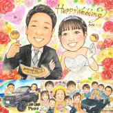 結婚記念日のお祝いに、ギフトにぴったりの似顔絵です。 ウェルカムボード 似顔絵 贈り物 ギフト プレゼント 名入れ 手描き 結婚記念日 お祝い ウェルカムボード 挙式 記念 友達 同僚 友人 カップル 家族 下書き確認 修正無料 名入れ 実績多数 似てる 喜ばれる 親孝行 一生もの ウェディング 結婚式 宝物 長寿祝い ホワイトデー 感動 卒寿祝い ブライダルギフト キレイ 百寿祝い カラフル