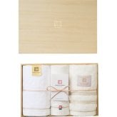 【直送】今治謹製 白織×至福×ご褒美タオル フェイスタオル 3枚セット 木箱入 [26-7007-036] SISET500 今治タオル アソート 吸水 タオル ギフト プレゼント 内祝い お祝い 返礼品 日本製