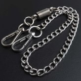 ウォレットチェーン 財布 喜平チェーン シンプル シルバー 大きめ 2クリップ 便利 ズボン アメカジ 財布紐 盗難防止 紛失防止 プチプラ メンズ 男性