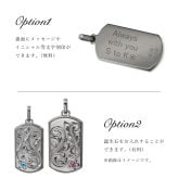 ハワイアンジュエリー ペアネックレス 金属アレルギー 対応 純チタン 刻印 無料 誕生石 ドッグタグ Sサイズ Lサイズ チェーン 長さ選べる ステンレスより軽く肌に優しい カップル プレゼント ハロウィン 【品番：CG-TIP408SLP】