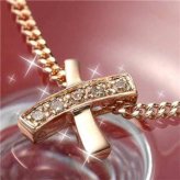 ネックレス レディース ピンクゴールド クロス ペンダント ダイヤモンド 5石 十字架 シルバー925 アクセサリー ジュエリー ギフト 贈り物 おしゃれ 大人 かわいい