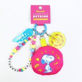 スヌーピー じゃらじゃらクッションキーリング ピンク  I LIKEシリーズ キーホルダー SNOOPY