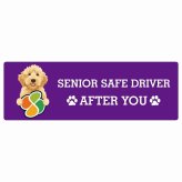 カーサイン 高齢者マーク SENIOR SAFE DRIVER オーストラリアンラブラドゥードル ステッカー シール 長方形 15x5cm 肉球 日本製 車