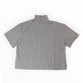 モックネックTシャツ 通販 半袖カットソー ドロップショルダー タートルネック ストレッチ素材 カジュアル 伸縮性 ゆるTシャツ 無地 シンプル 首元カバー 日よけ対策 プルオーバー 春夏秋 無地Tシャツ おしゃれ オシャレ