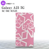 Galaxy A23 GalaxyA23 手帳型スマホケース カバー 星 ピンク 白 2022年 10月発売 nk-004s-a23-dr1118