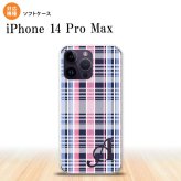 iPhone14 ProMax iPhone14 Pro Max スマホケース 背面ケースソフトケース チェック B ピンク 青 +アルファベット 2022年 9月発売 nk-i14pm-tp440i