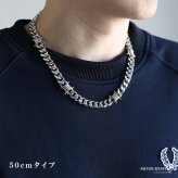 ステンレス 有刺鉄線ネックレス 6面カット 喜平チェーンネックレス オニハリバーブ シルバー 重厚感 個性的 メンズ 男性 金属アレルギー対応
