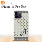 iPhone14 ProMax iPhone14 Pro Max スマホケース 背面ケースソフトケース ドット 水玉 C グレー 青 +アルファベット 2022年 9月発売 nk-i14pm-tp1650i