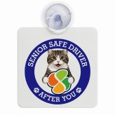 カーサイン 高齢者マーク SENIOR SAFE DRIVER キンカロー 車内用 吸盤タイプ 収れん火災防止タイプ 肉球 日本製 車 ステッカー