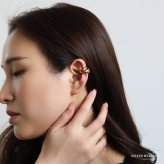 ステンレス ぷっくり 3連イヤーカフ ニュアンスイヤーカフ メタル 不規則 かわいい ゴールド 18KGP 片耳1点 シンプル プチプラ 耳の穴不要 痛くない レディース 女性 金属アレルギー対応フェイクピアス ノンホール イヤリング