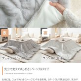 こたつ2点セット こたつテーブル 掛け布団 正方形 75×75cm 布団190×190cm 省スペース コンパクト フェイクラビットファー フランネル リバーシブル 洗える 300W石英管ヒーター 家具調こたつ コタツ テーブル 冬用 こたつ机 冬物