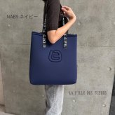 LA FILLE DES FLEURS トートバッグ レディースバッグ トラベルバッグ 大容量 A4 大きい ネオプレーン ナイロン 軽い 肩掛け バッグ レディース おしゃれ 旅行  軽量 縦型 トート ラ フィーユ デ フルール ブラック / ネイビー / カーキ 現品限り