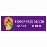 カーサイン 高齢者マーク SENIOR SAFE DRIVER チャウチャウ ステッカー シール 長方形 15x5cm 肉球 日本製 車