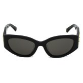 バレンシアガ BALENCIAGA サングラス アジアンフィット UVカット アイウェア フォックス BB0324SK-002 メンズ レディース ユニセックス ブラック+グレー 国内正規品