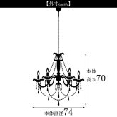 照明 ライト ロココ 調 お手軽シャンデリア12灯（LED電球付き） プリンセスホワイト 引掛けシーリング付き 簡単取り付け 天井 ゴージャス おしゃれ 12畳 ダイニング リビング 姫系 ヨーロピアン クラシック 新生活