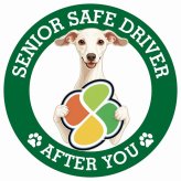 カーサイン 高齢者マーク SENIOR SAFE DRIVER イタリアングレーハウンド ステッカー シール 直径13cm 肉球 日本製 車