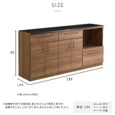 キッチンカウンター キッチン収納 日本製 特殊鋼板を使った組み合わせ 180cm オープン収納+扉収納+扉収納：