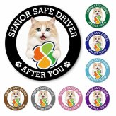 カーサイン 高齢者マーク SENIOR SAFE DRIVER ラガマフィン マグネット 強力 直径13cm 肉球 日本製 車 ステッカー