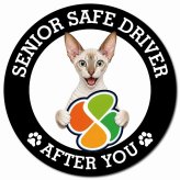 カーサイン 高齢者マーク SENIOR SAFE DRIVER コーニッシュレックス マグネット 強力 直径13cm 肉球 日本製 車 ステッカー