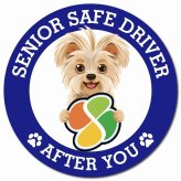 カーサイン 高齢者マーク SENIOR SAFE DRIVER ヨーチー マグネット 強力 直径13cm 肉球 日本製 車 ステッカー