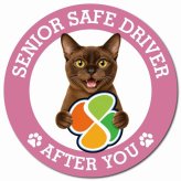 カーサイン 高齢者マーク SENIOR SAFE DRIVER バーミーズ マグネット 強力 直径13cm 肉球 日本製 車 ステッカー