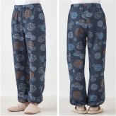 もんぺ パンツ レディース 通販 あったか裏起毛パンツ リラックスパンツ ルームウエアボトムス イージーパンツ 長ズボン ウエスト総ゴム 裾ゴム楽ちんパンツ 股上深め ゆったり 防寒ルームウェア 部屋着 ポケット付き 家事パンツ お腹すっぽり 楽ちん 和柄