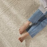 ラグ カーペット 敷物 防ダニ・抗菌・防臭 国産 洗濯可 コットン混のナチュラルデザイン メダリオン柄