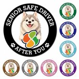 カーサイン 高齢者マーク SENIOR SAFE DRIVER ウルフドッグ マグネット 強力 直径13cm 肉球 日本製 車 ステッカー