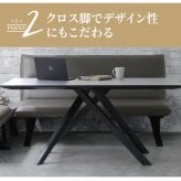 ダイニング家具 ダイニングテーブル 120cm クロスｔ脚 Xタイプ モダン カフェ風 インダストリアル スチール脚 テーブル 石目 ウォールナット 人気 おしゃれ 2人用 4人用 ホワイト ブラック ブラウン チェア別売り